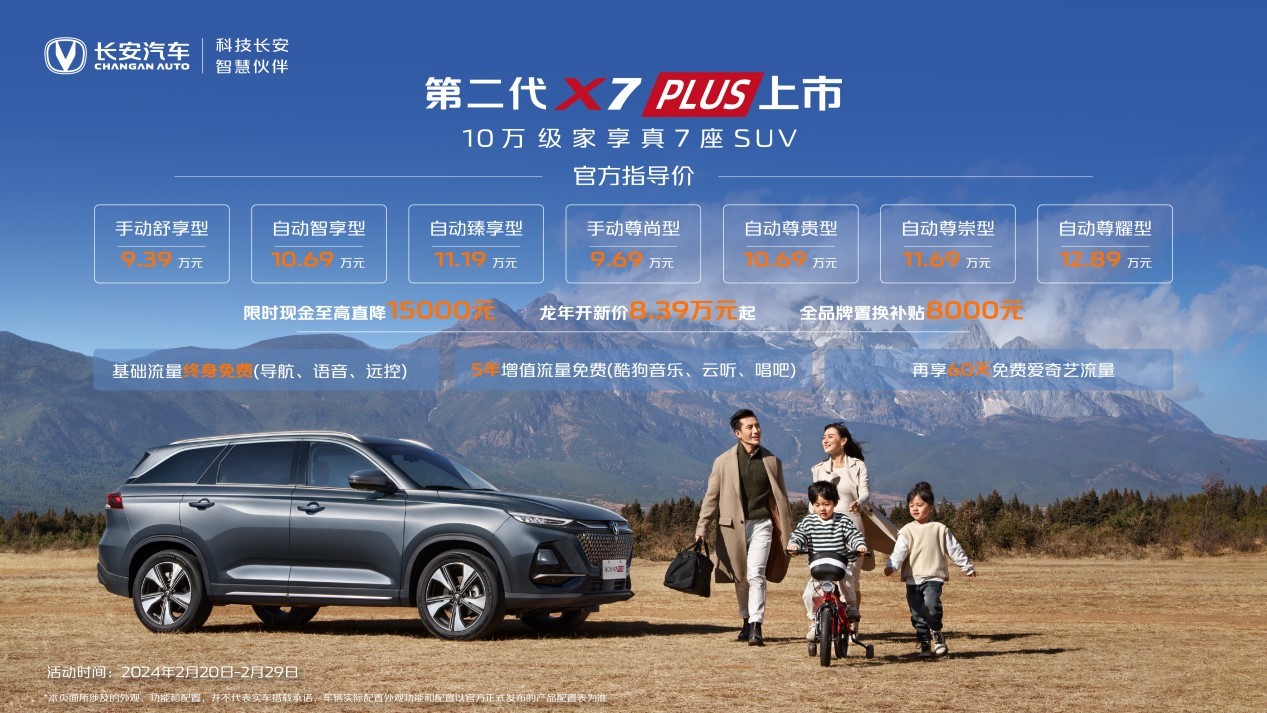 長安第二代X5 PLUS/X7 PLUS上市 限時(shí)優(yōu)惠價(jià)僅7.39萬起